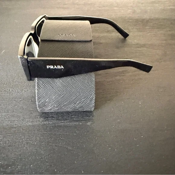 Prada Women’s Black Rectangular Sunglasses - Picture 2 of 11